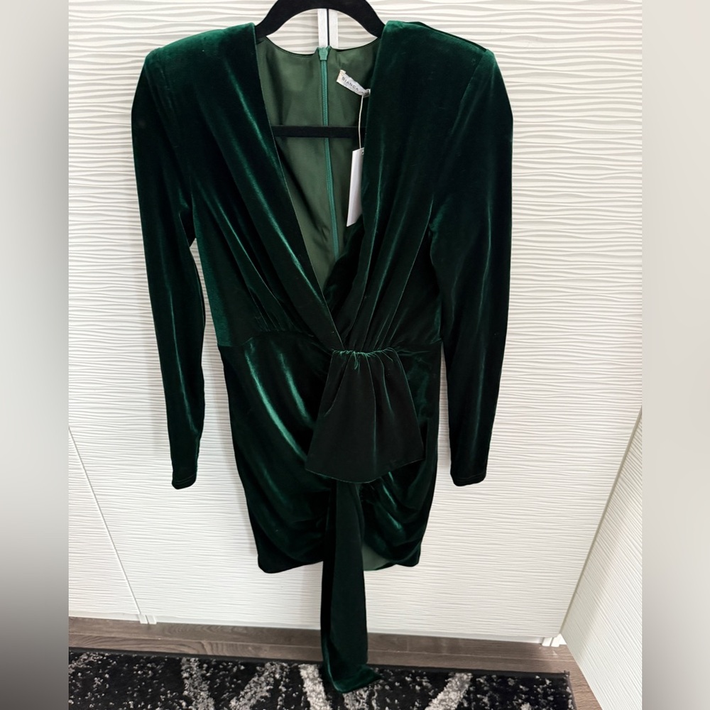 Emerald Velvet Arielle Mini Dress